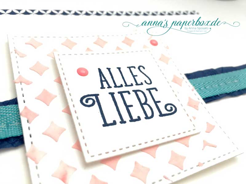 Geburtstagskarte mit Stampin Up Produkten - Alles Liebe zum Geburtstag - Marineblau - Bermudablau - Flamingorot