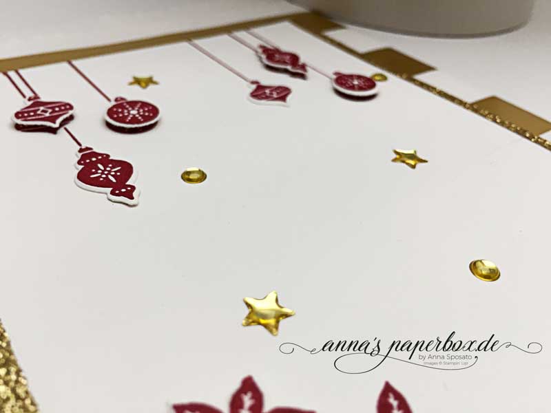 Goldene Weihnachtsgruesse - Karte und Geschenktüte mit Produkten von Stampin Up - Wie ein Weihnachtslied