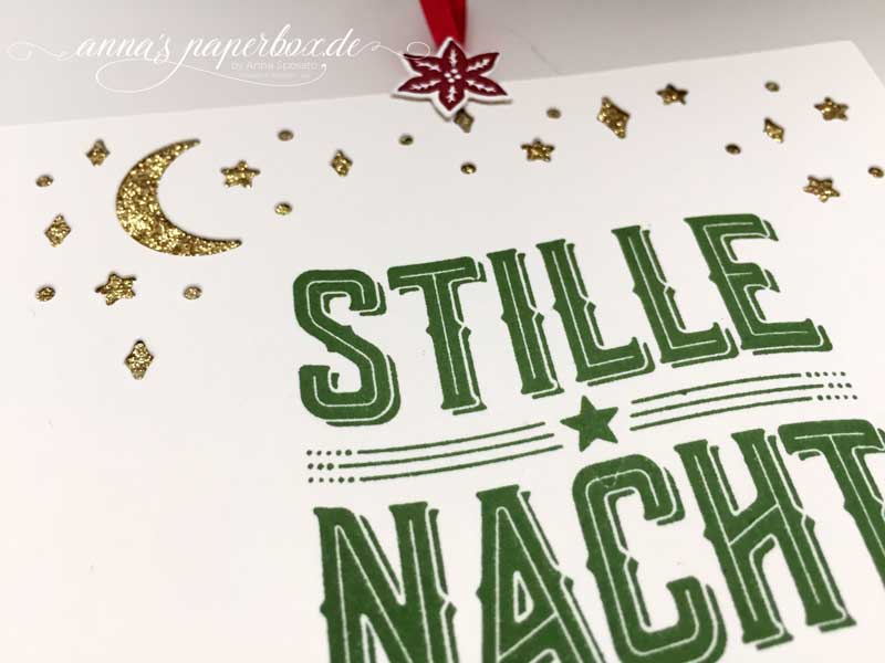 Goldene Weihnachtsgruesse - Karte und Geschenktüte mit Produkten von Stampin Up - Wie ein Weihnachtslied