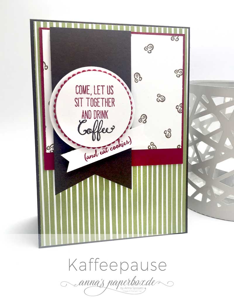 Karte Kaffeepause mit Designerpapier Kaffeepause und Stempelset Balloon Celebration von Stampin' Up!