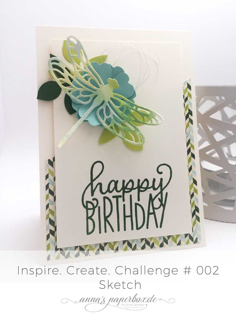 Inspire Create. Geburtstagskarte mit Produkten von Stampin Up. 