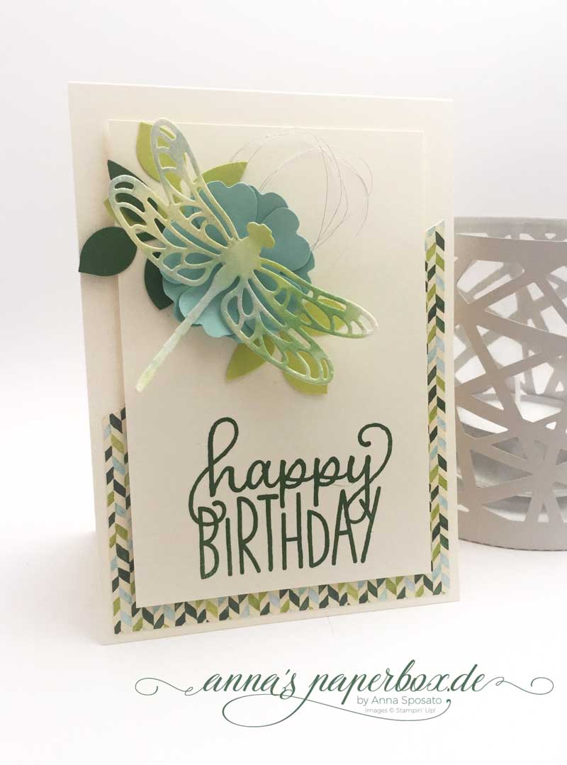 Inspire Create. Geburtstagskarte mit Produkten von Stampin Up. 
