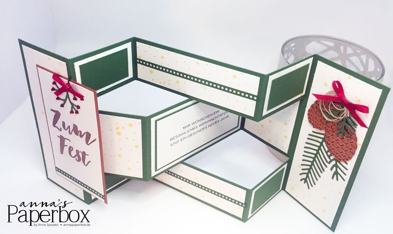 Weihnachtskarte mit Produkten von Stampi' Up! - Tannenzauber, Weihnachten daheim